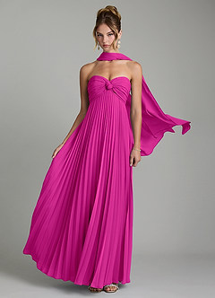 Azazie Tempest Abiti da Damigella Abito Convertibile Impero in Chiffon Corsetto Fucsia image1