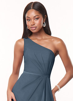 Azazie Liza Bridesmaid Dresses Neptune Mermaid One Shoulder Chiffon Dress image5