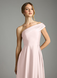 Azazie Melanie Suknie dla druhen Linia A Zza ramienia Satyna elastyczna Do ziemi Sukienka image6