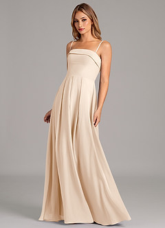 Azazie Lucienne Brautjungfernkleider Wandelbar A-Linie Schulterfrei Chiffon Kleid Alabaster Weiß image6