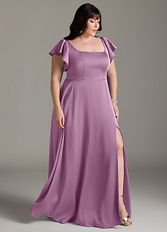 Azazie Bondi Brautjungfernkleider A-Linie Schleifen Stretch-Satin Kleid Blauregen image10