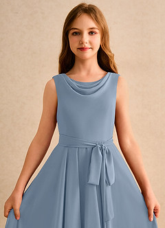 Azazie Wonderland Junior Formal Flower Girl Klänningar Klä A-Line i Chiffong Plisserad image6