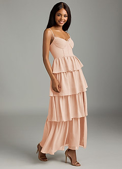 Azazie Kaiden Bridesmaid Dresses English Rose A-Line Sweetheart Neckline Chiffon Dress image3