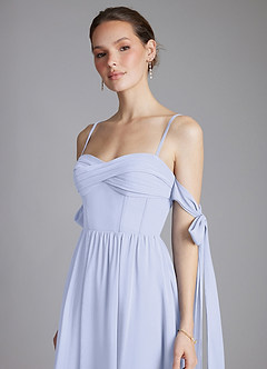 Azazie Ayanna Bridesmaid Dresses Lavender A-Line Off the Shoulder Chiffon Dress image4