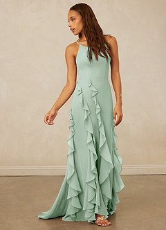 Christian Siriano Bridal for Azazie 1006 Bridesmaid Dresses Agave Mermaid Ruched Chiffon Dress image4