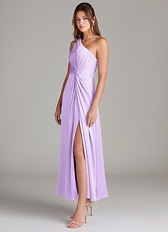 Azazie Brooke Suknie dla druhen Linia A Jedno ramię Satyna elastyczna Długość kostki Sukienka image5