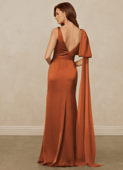 Christian Siriano Bridal for Azazie 1011 Brautjungfernkleider Meerjungfrau-Linie Schleifen Stretch-Satin Kleid Kanel image2