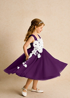 Azazie Dovey Robe Demoiselle D'honneur Fillette Robe Princesse en Tulle Arc Grain De Raisin image5
