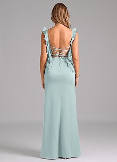 Azazie Jessamine Robes de demoiselle d'honneur Robe Trapèze en Satin extensible Corset Brume image6