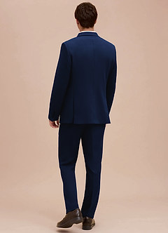 front Ethan Azul Chaqueta de traje de alto rendimiento de tejido refinado