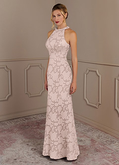 Azazie Tyra Kleider für die Brautmutter Meerjungfrau-Linie Blumen-Burnout Kleid Zartrosa image2