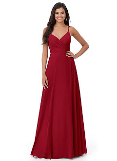 Azazie Lennon Bridesmaid Dresses Scarlet A-Line Lace Chiffon Dress image5
