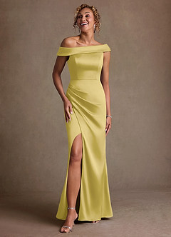Azazie Kamala Suknie dla Matki Panny Młodej Osłona Jedno ramię Satyna elastyczna Długość podłogi Sukienka image6
