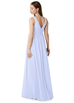 Azazie Yetta Maternity Bridesmaid Dresses A-Line V-Neck Gathered Chiffon Floor-Length Dress image5