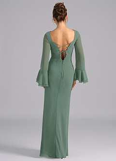 Azazie Leone Bridesmaid Dresses Eucalyptus Mermaid Corset Chiffon Dress image6