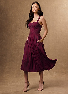 Midi jurk Penelope Kastanjebruin image3
