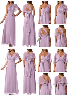 Azazie Fifi Vestidos de damas de honor Vestido de Glicinia de Gasa de Corte en A Convertible con Sin tirantes image10