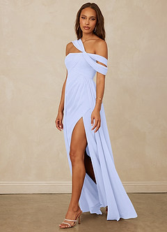 Christian Siriano Bridal for Azazie 1014 Bridesmaid Dresses Lavender A-Line Off the Shoulder Chiffon Dress image8