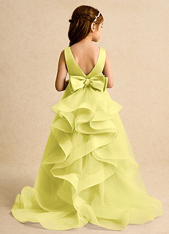 Azazie Lior Flower Girl Dresses Canary Ball-Gown Pleated Tulle Dress image8