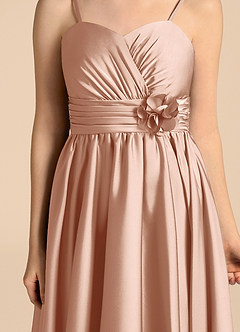 Azazie Catalina Junior Rose Gold A-Line Sweetheart Neckline Stretch Satin Dress image8