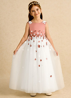 Azazie Eleni Sukienki dla dziewczynek sypiących kwiaty Suknia balowa Ukłon Tiul Długość kostki Sukienka image4