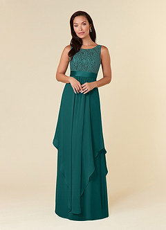 Azazie Xella Mother of the Bride Dresses Peacock A-Line Lace Chiffon Dress image1