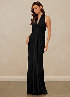 Christian Siriano Bridal for Azazie 1018 Bridesmaid Dresses Cowl Neck Mesh Sheath Dress image1