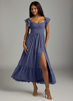 Azazie Anaya Bridesmaid Dresses Stormy A-Line Pleated Chiffon Dress image1