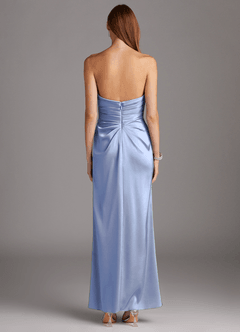 Azazie Lexie Bridesmaid Dresses Ice Sheath Strapless Stretch Satin Convertible Dress image3