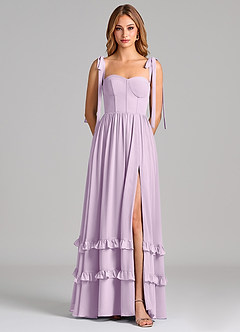 Azazie Anastacia Robes de demoiselle d'honneur Robe Trapèze en Mousseline de soie Encolure en Forme de Cœur Frostiges Flieder image6