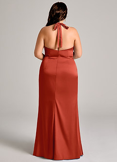 Azazie Valerie Suknie dla druhen Syrena Pofałdowany Satyna elastyczna Do ziemi Sukienka image12