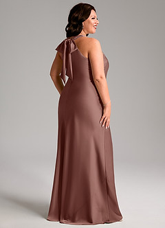 Azazie Doretta Kleider zum Anprobieren zu Hause Meerjungfrau-Linie Plissee Stretch-Satin Kleid Schwarz image7