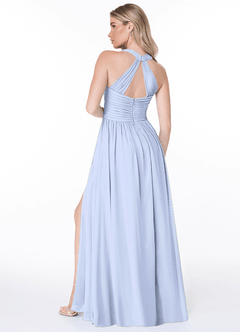 Azazie Jaclyn Bridesmaid Dresses Ice A-Line Pleated Chiffon Dress image6