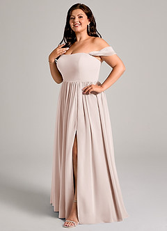 Azazie Calianna Bridesmaid Dresses Rose Petal A-Line Off the Shoulder Chiffon Convertible Dress image10