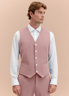 James Dusty Rose Structured Stretch Suit Vest | Slim Regular Suit
