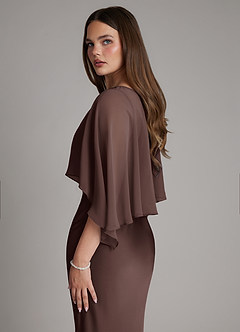 Azazie Ambra Bridesmaid Dresses Ganache Mermaid Pleated Stretch Satin Dress image8