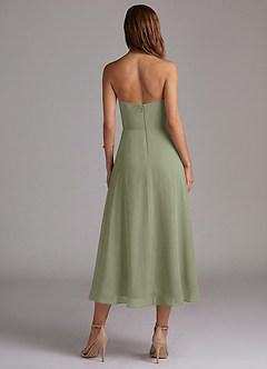 Azazie Wren Bridesmaid Dresses Pistachio A-Line Strapless Chiffon Dress image2