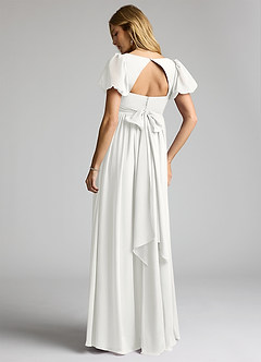 Azazie Madisynn Brudepigekjoler til gravide Sløjfe Chiffon Gulv-længde Kjole image2