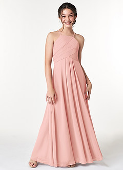 Azazie Ginger Junior Klä av A-Line i Chiffong Plisserad image5