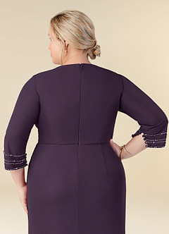 Azazie Rosena Mère de la mariée Robes Robe Fourreau en Maille Plissée Prune image12