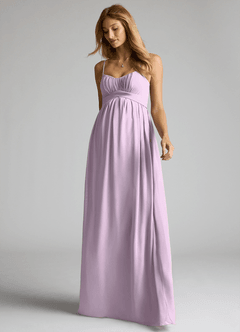 Azazie Llana Zwangerschaps Bruidsmeisjekleding A-Lijn Chiffon Vloerlengte Jurk image3