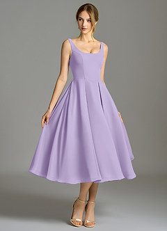 Azazie Amalie Bridesmaid Dresses Lilac A-Line Pleated Chiffon Dress image3