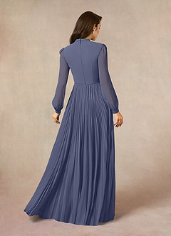 Azazie Adellah 신부의 어머니 드레스 A라인 쉬폰 플로어 길이 드레스 image3
