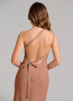 Azazie Monroe 신부 들러리 드레스 쉬스 한쪽 어깨 쉬폰 바닥 길이 드레스 image6