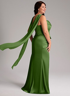 Azazie Sorrel Bridesmaid Dresses Basil Mermaid Strapless Stretch Satin Convertible Dress image8