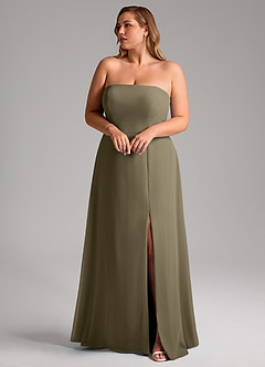 Azazie Wren Bridesmaid Dresses Willow Green A-Line Side Slit Chiffon Convertible Dress image9