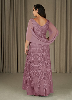 Azazie Ferris Mother of the Bride Dresses Vintage Mauve Sheath V-Neck Chiffon Dress image8