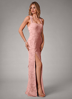 Azazie Luci Bridesmaid Dresses Rosette Mermaid Pleated Floral Burnout Convertible Dress image7