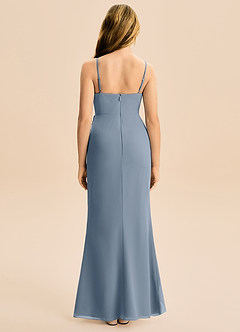 Azazie Buzzy Junior Robe Fourreau en Mousseline de soie Plissée Violet Crépusculaire image5