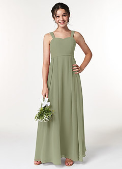 Azazie Simoan Junior Pistachio A-Line Sweetheart Neckline Chiffon Dress image1